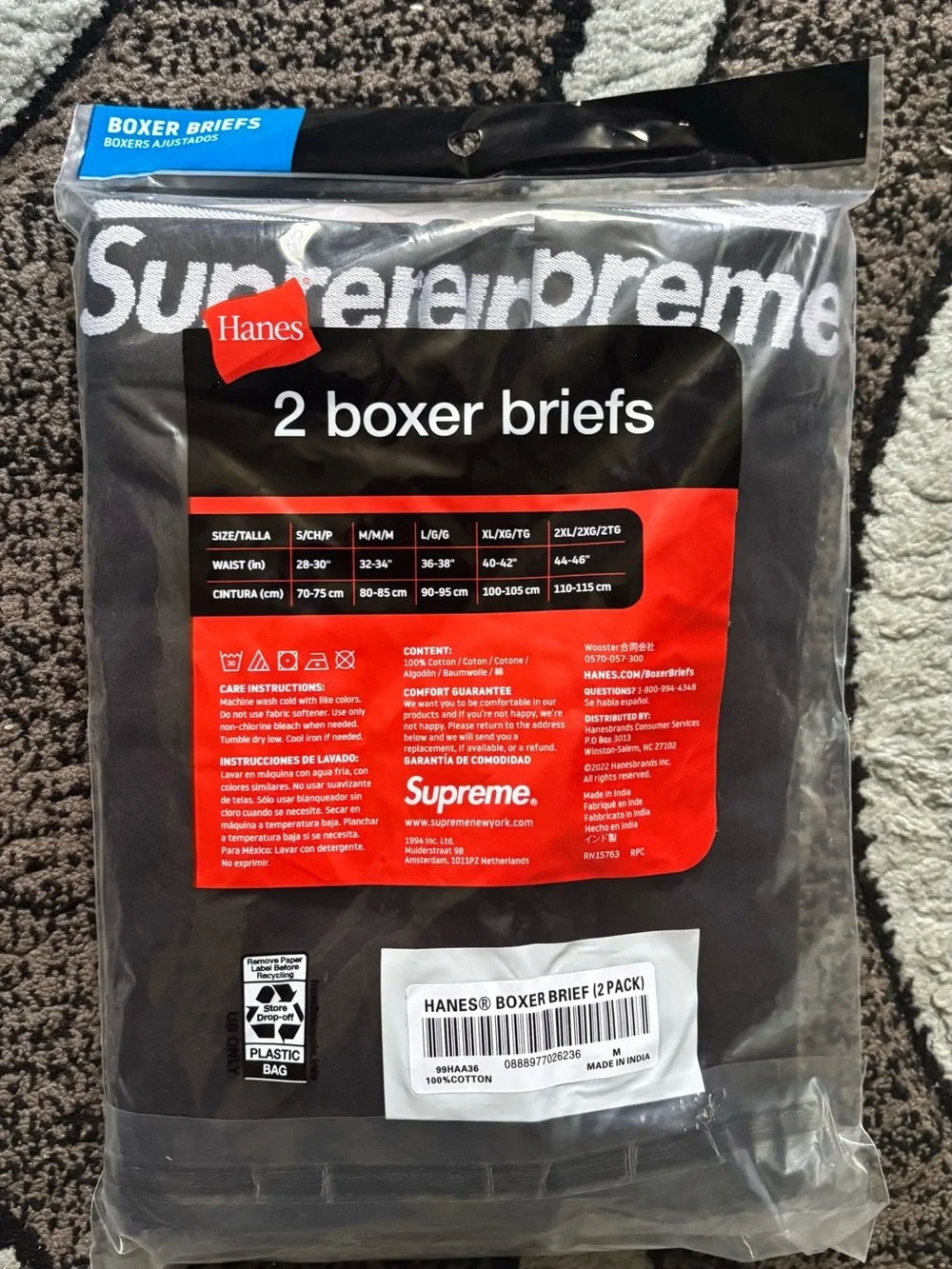 Hanes Boxer Briefs 2-Pack in Black and White